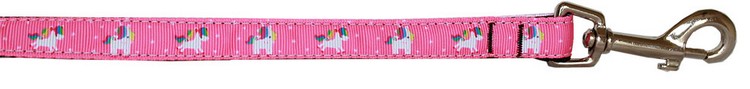 Pink Unicorn Nylon Pet Leash 5/8in by 4ft